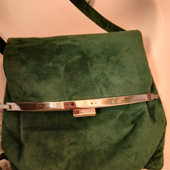 Vintage Emerald Green Suede Shoulder - Picture 13 of 13